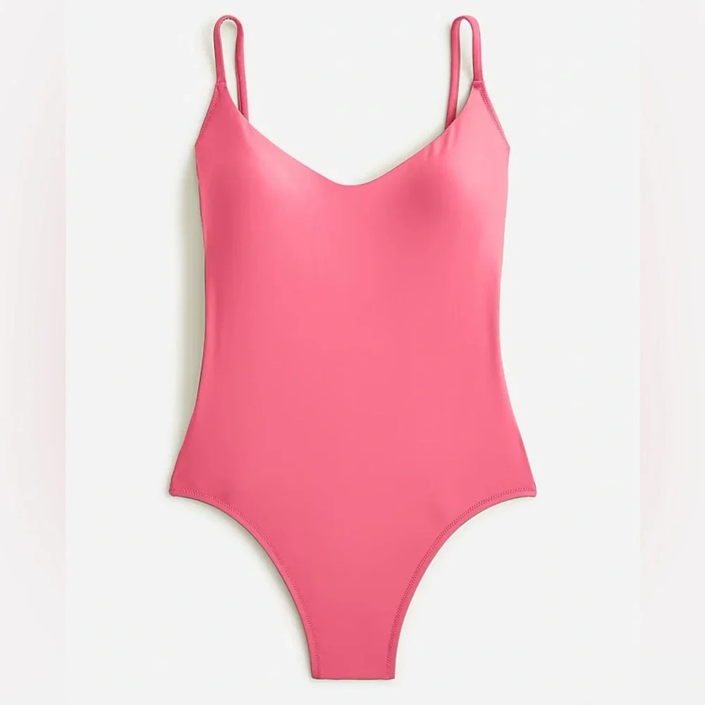 J. CREW NWT Scoop Neck Coral Pink‎ One Piece Bathing Suit Size 22